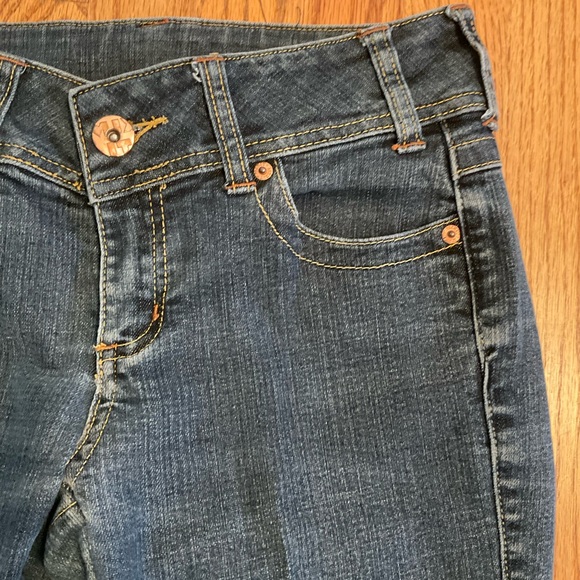 Mix It Stretch Boot Cut Mid Rise  5-Pocket Denim Jeans, Back Pocket Detail, Sz 2 - Picture 4 of 10